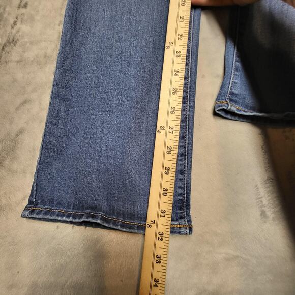 Old Navy Jeans Womens 14 Blue Medium Wash Kicker Boot-Cut Mid-Rise Stretch Denim - Picture 6 of 10
